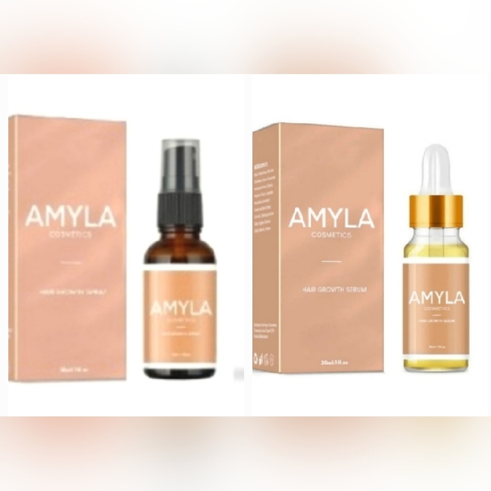 :* 1 each of new Amyla cosmetics hair growth serum & 1 spray for all hair types